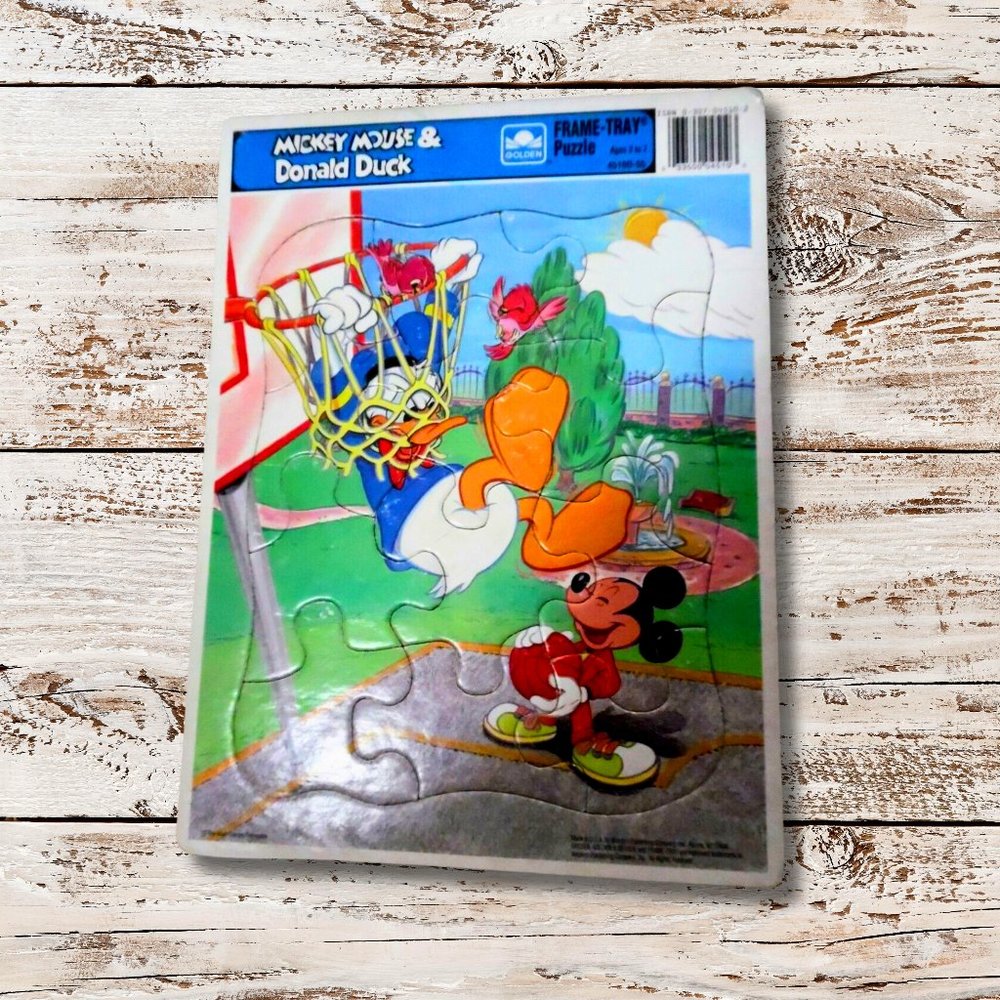 Vintage Mickey Mouse & Donald Duck Tray Puzzle